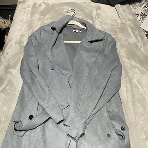 Fashion Nova Light Gray Trench Coat
